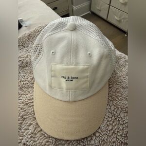 Rag & Bone White and Tan Mesh Cap